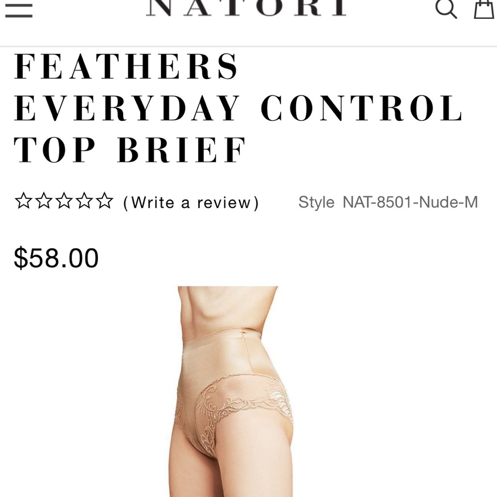 Natori feathers everyday control top brief